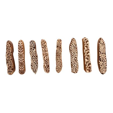 Set of 8 Piece New Mix Wooden Printing Block